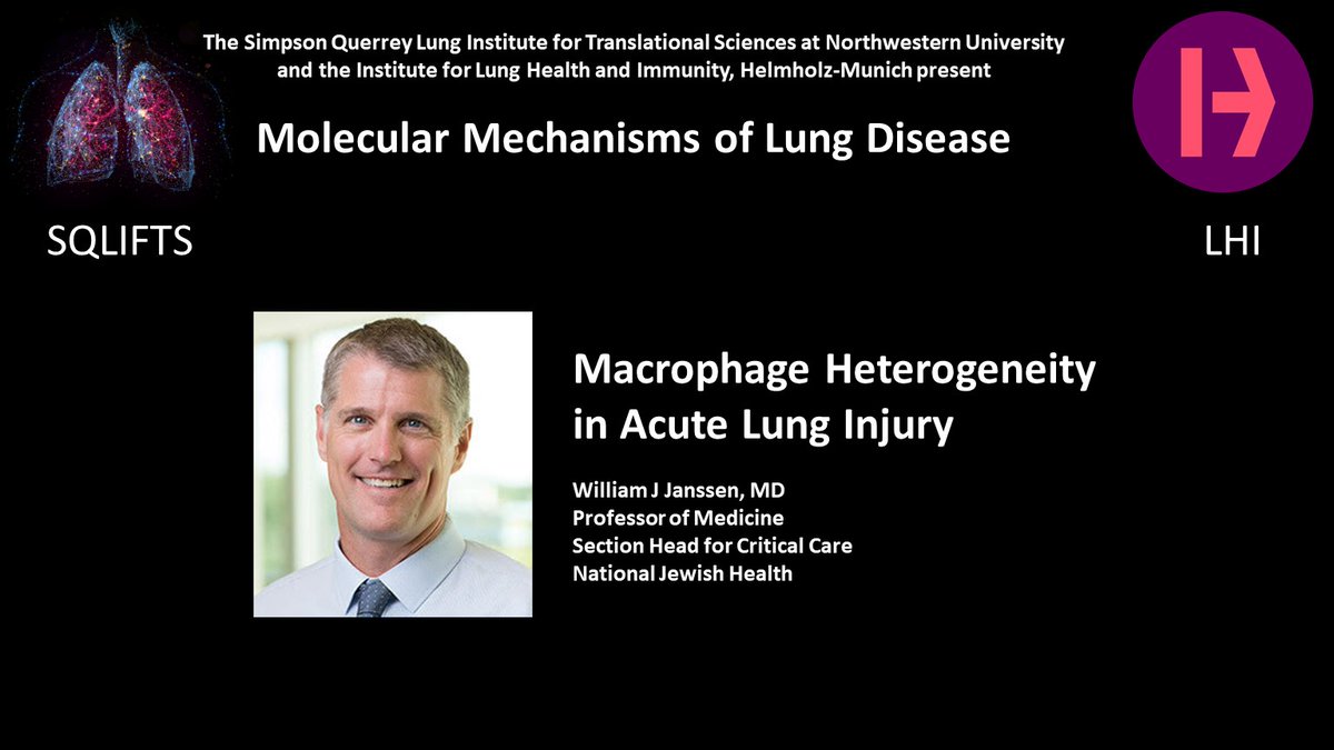 SQLIFTS's tweet photo. William J Janssen, MD, will present a talk titled "Macrophage Heterogeneity in Acute Lung Injury" at the Molecular Mechanisms of Lung Disease Conference. For more information and to register please visit https://t.co/pNzOiPJYlm https://t.co/vwlRx7UgZQ