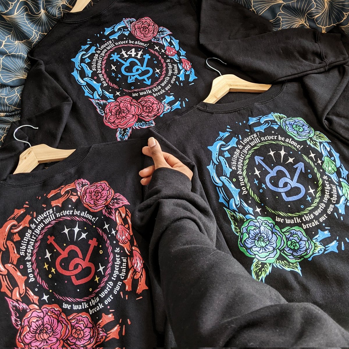 hello please RT this - I'm hash, a trans and queer artist and you can get a whole bunch of my art as functional accessories in my lil st ore! please check it out; we ship internationally &amp; every order comes with a FREE gift!