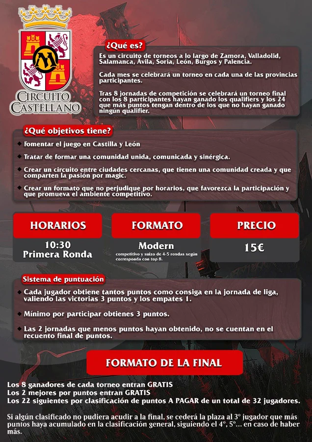 Hilo de FAQs sobre el Circuito Castellano de Modern
Podéis utilizarlo también para hacer vuestras preguntas