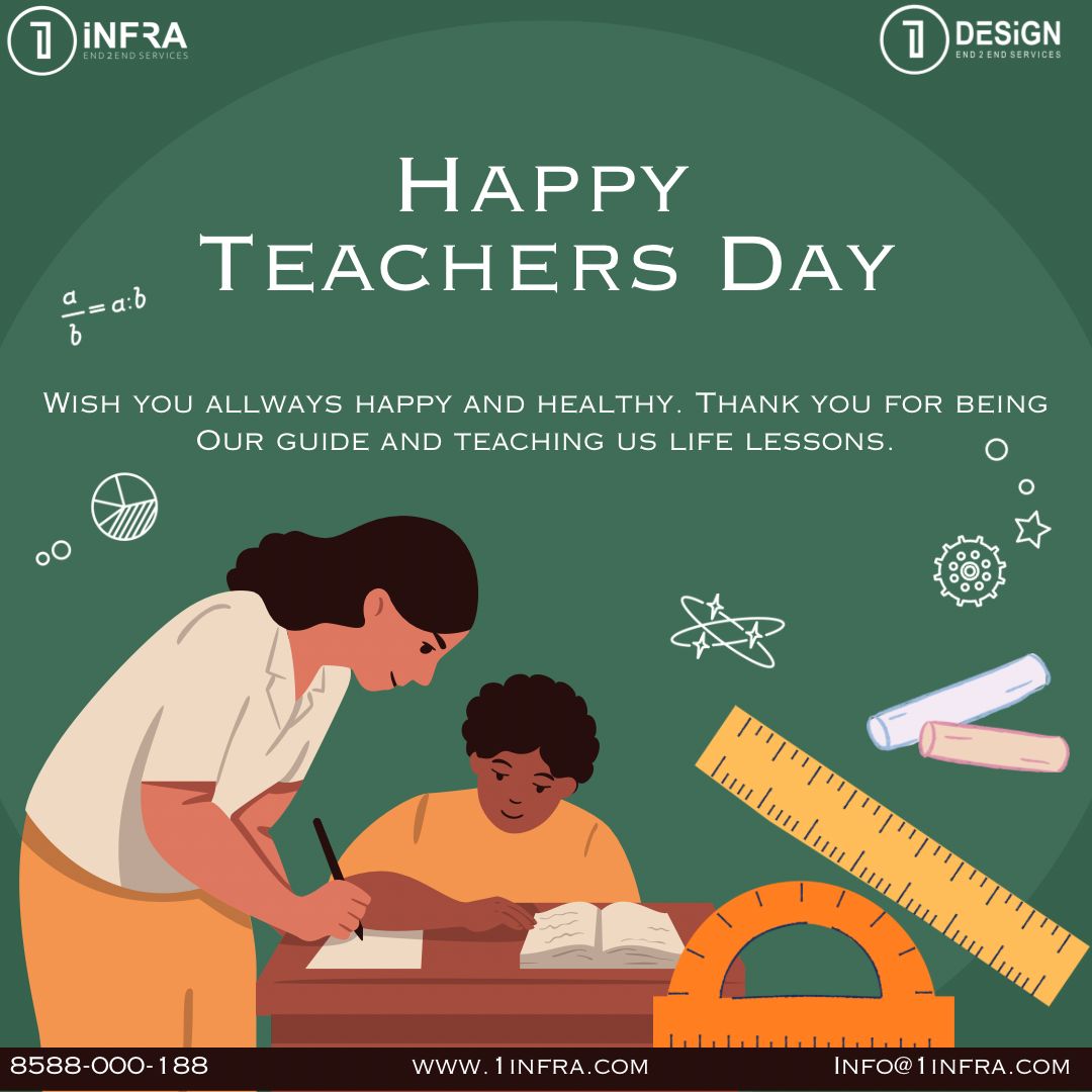1infraofficial's tweet photo. Happy Teachers' Day to the extraordinary individuals who nurture the leaders of tomorrow.  #1infra #1infraofficial #happyteachersday #teachersday #teachers #realestate #realestatenoida https://t.co/Iv0zwvOAhd