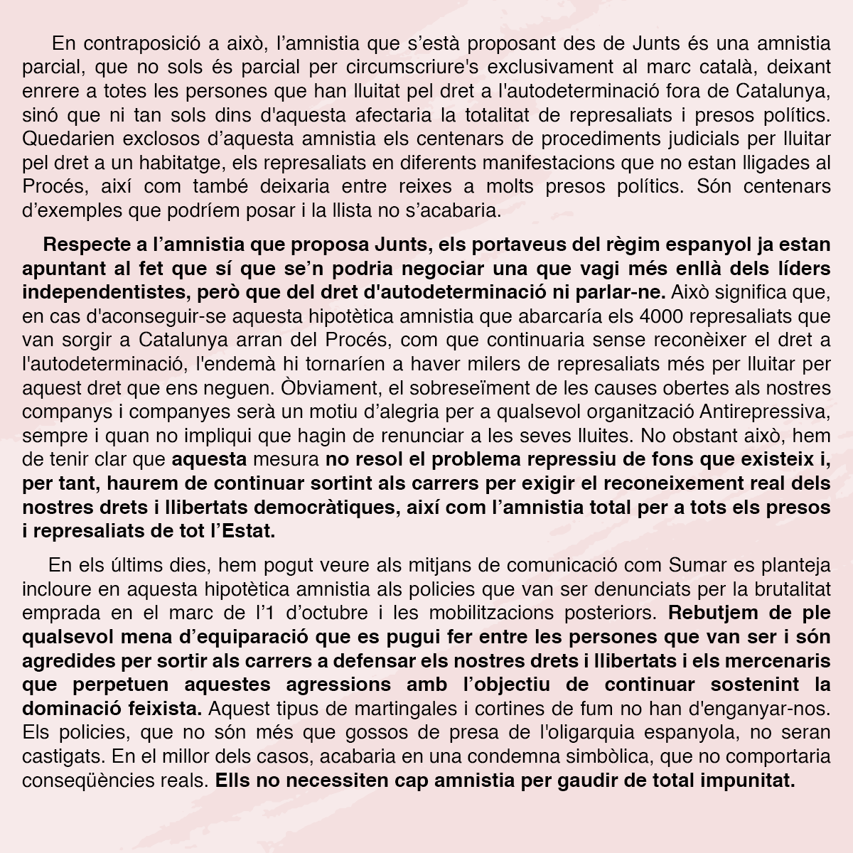 PabloHasel's tweet photo. 🗣️ Pablo Hasél s'adhereix a l'article de les organitzacions antirepressives sobre l'amnistia que estan plantejant.

🔥 Encara recordem els seus crits de ràbia i resistència quan van venir a segrestar-lo: 

"Mort a l'Estat feixista, Amnistia total❗️"

📢 DIFUSIÓ 📢 https://t.co/xK6bIDpLDD