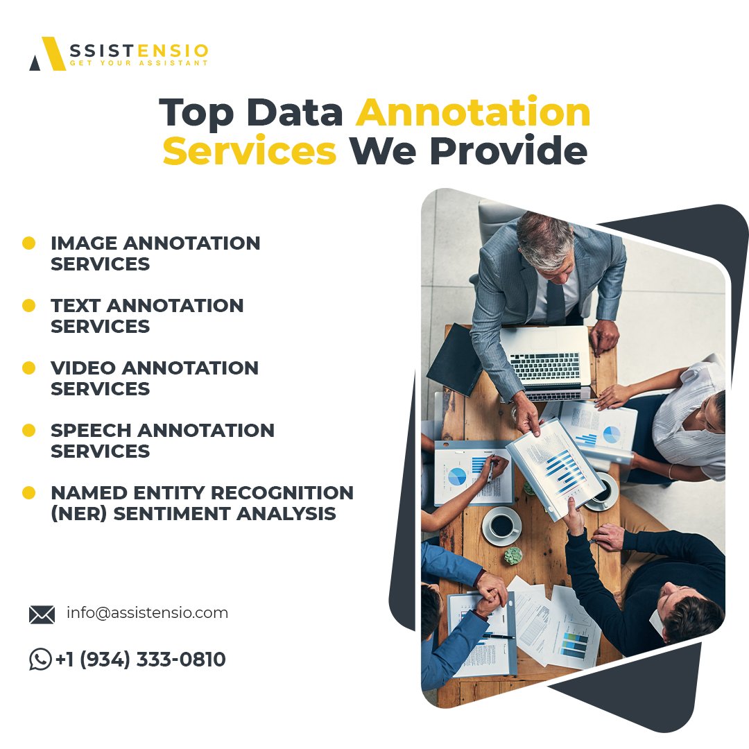Our #DataAnnotationServices
1.Adding info to images
2.Labeling text
3.Enhancing videos
4.Transcribing speech
5.Spotting entities
6.Analyzing emotions
🔥🌏Simple solutions for complex data!🙏🤞
WhatsApp us now at +1 (934) 333‑0810 
#AI #imageAnnotation #dataAnnotation