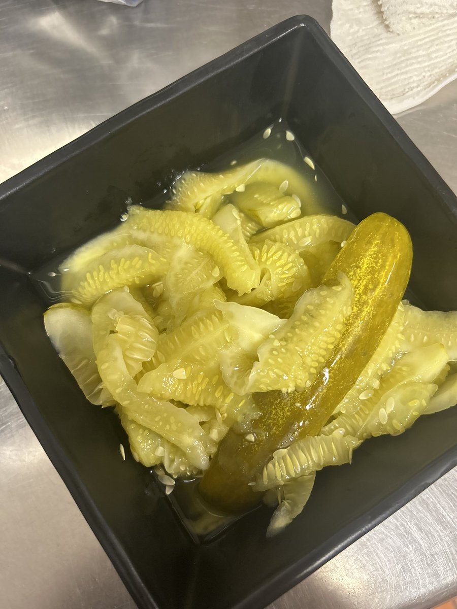 sunflowercx's tweet photo. my job gave me a bowl of pickles. i feel unwell. https://t.co/3B4QhMRa4f