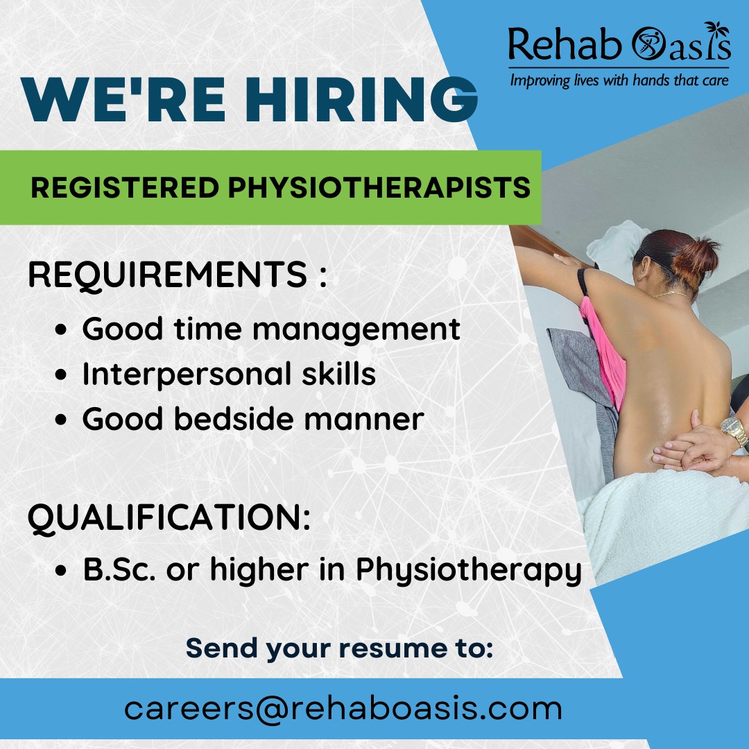 RehabOasisJM's tweet photo. Please send your resume to careers@rehaboasis.com for an opportunity to work with a dynamic team of healthcare professionals. https://t.co/G25lTKFSGL