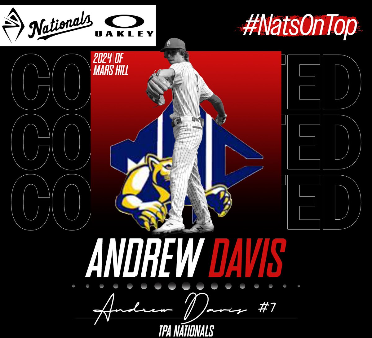 Congrats to Nationals 18u Black OF <a href="/andrewdavis247/">Andrew Davis</a> on his Commitment to Mars Hill! We are so proud of Andrew &amp; all he is going to accomplish at the Next Level!

#NatsOnTop