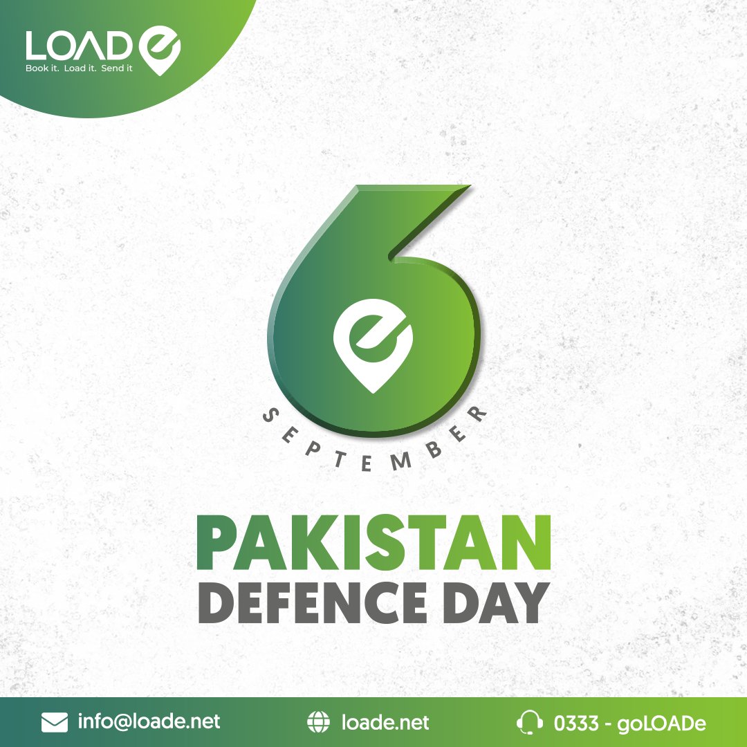 loadeofficial's tweet photo. Team LOADe wishes everyone a very Happy Defence Day.

#LOADe #DefenceDay #PakistanZindabad #OneNation #Celebrate #Progress #ABrighterFuture #BookItLoadItSendIt https://t.co/ehWLrGLEqG