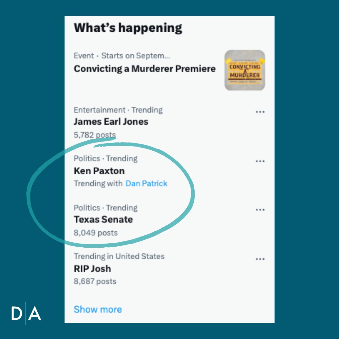 InfluenceUpdate's tweet image. All eyes on #txlege? 

Embattled Attorney General @KenPaxtonTX  and the Texas Senate trending on X as historic impeachment begins.