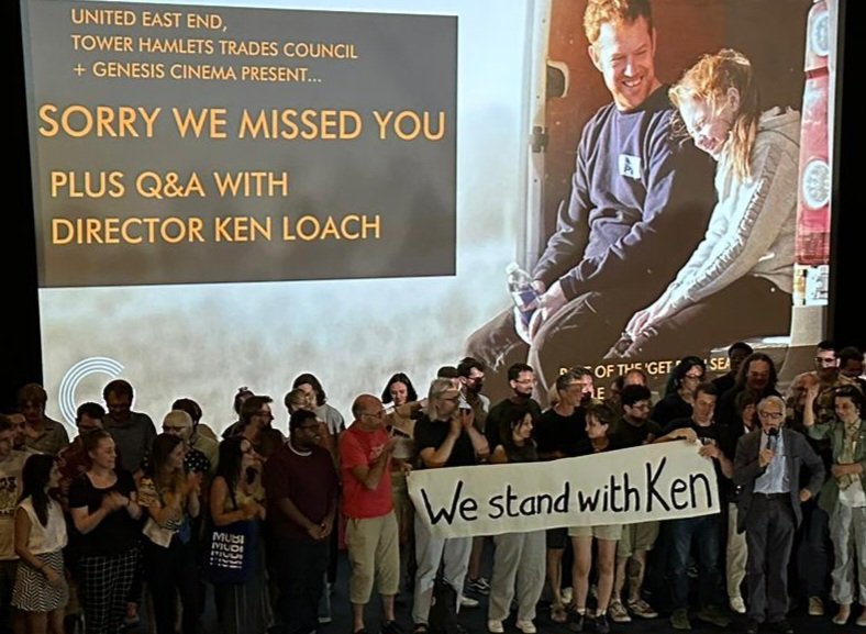 robbins_glyn's tweet photo. @JVoiceLabour @KenLoachSixteen As an antidote to this vile smeer campaign, last night Tower Hamlets Trades Council and @GenesisCinema welcomed @KenLoachSixteen and invited people to #StandwithKen
@EveningStandard https://t.co/Xq92ZhIvMK