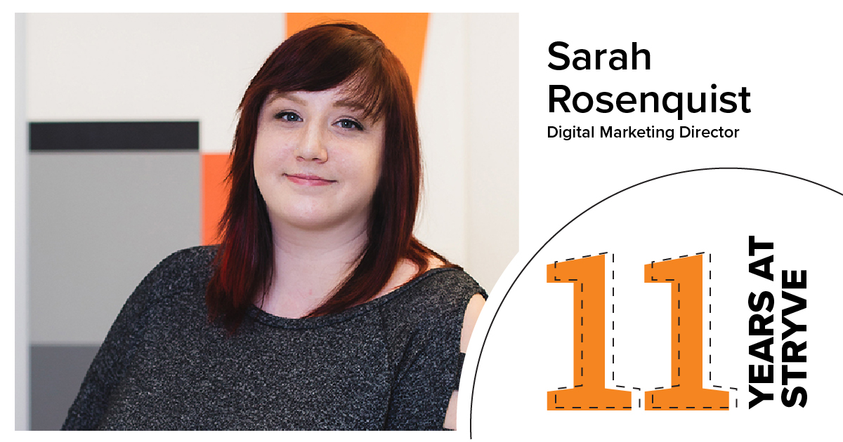 StryveMarketing's tweet photo. Today, we are celebrating a momentous Stryversary! 🎉 Congratulations to our Digital Marketing Director, Sarah "Squist" Rosenquist for an incredible 11 YEARS at Stryve. 🥳
We're so grateful for the hard work you do to help us navigate the many worlds of Digital Marketing 🌌 https://t.co/rM0Ihdx7DT