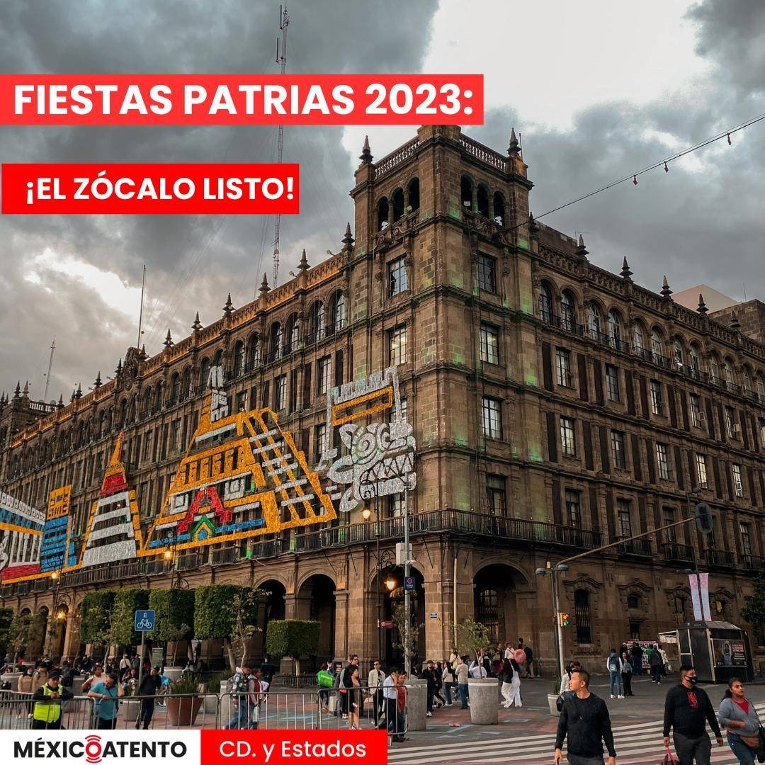 MexicoAtentomx's tweet photo. El día de ayer, el Jefe de Gobierno de la #CDMX encendió el tradicional alumbrado conmemorativo de fiestas patrias.🇲🇽 

#MexicoAtento #MexicoAtentoMx #FiestasPatrias #Zocalo #Septiembre #GritoDeIndependencia https://t.co/xA86wRgP07