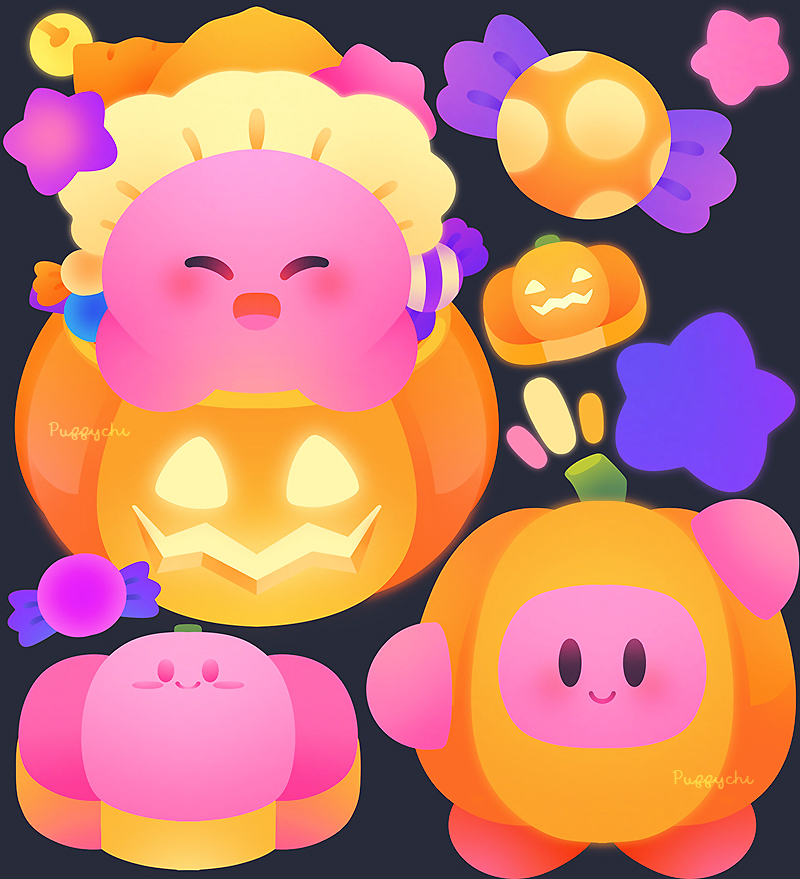 puffychii's tweet photo. pumpkirb🎃 https://t.co/smI7eIPUOJ