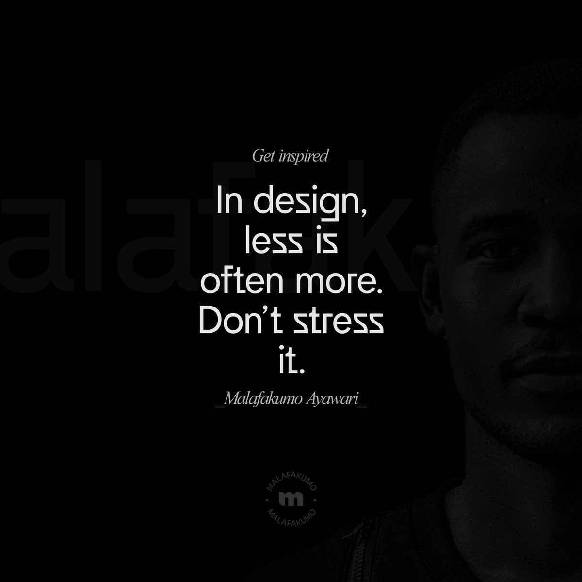 In design, less is often more. Don’t stress it. _Malafakumo Ayawari 
#creativity #creative #quotes #creativequotes #motivationalquotes #motivation #design #creativecontent #design #designers #designquotes
#malacreative #malacreationz
#malafakumo #getinspired #inpiration  #viral