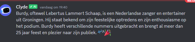 Zelfs AI weet wie <a href="/BurdyoetGrunnen/">Bert Burdy</a> is. Da's helemaal top! Bert, laat jij even weten in de comments of deze informatie klopt?