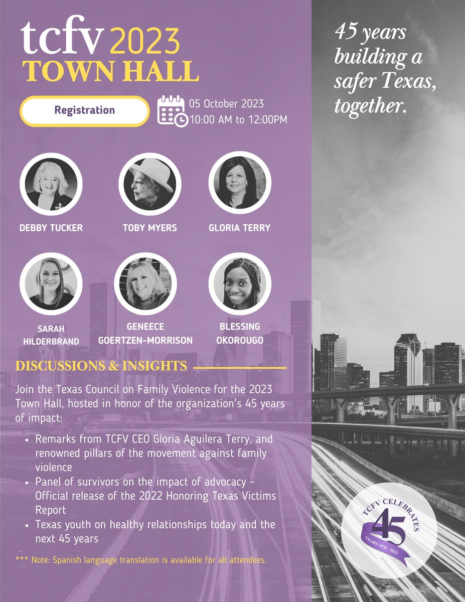 TexasCouncilFV's tweet photo. Exactly ONE MONTH from today, #TCFV will be hosting it's Annual Town Hall &amp; celebrating 45 years of building a SAFER Texas, together. Save the date!
#change #domesticviolence #prevention #townhall #texas #txlege #survivor #nonprofit #dvaware

REGISTER HERE https://t.co/MejNy7lXij https://t.co/aU3PLHIN6O