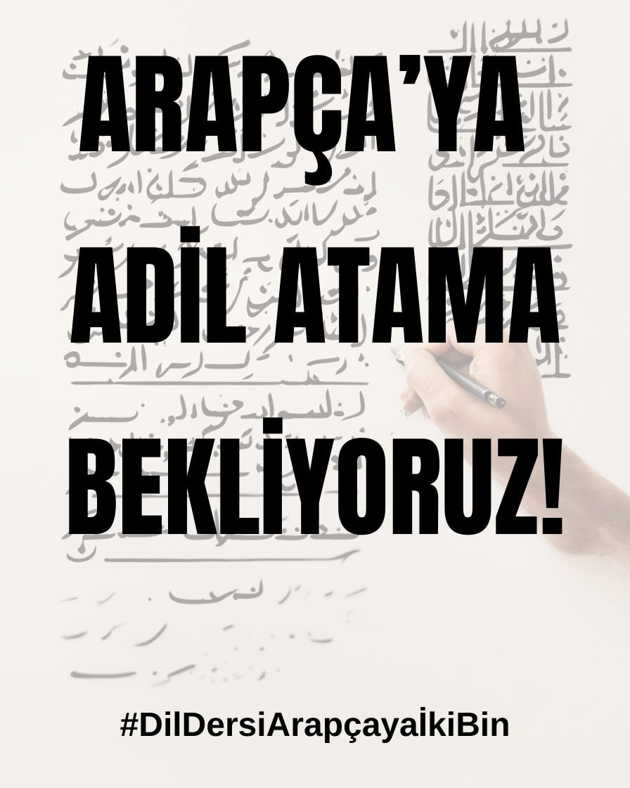 Sayın bakanımız; sizden umutluyuz. 
<a href="/Yusuf__Tekin/">Yusuf Tekin</a> 
#dildersiArapçayaikibin