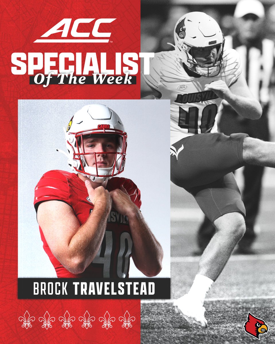 Louisville Football (@louisvillefb) on Twitter photo ACC Specialist of the Week ๐
Big time performance out of Brock against Georgia Tech!
Details: uofl.me/3Pq1KlY
#GoCards ACC Specialist of the Week ๐
Big time performance out of Brock against Georgia Tech!
Details: uofl.me/3Pq1KlY
#GoCards