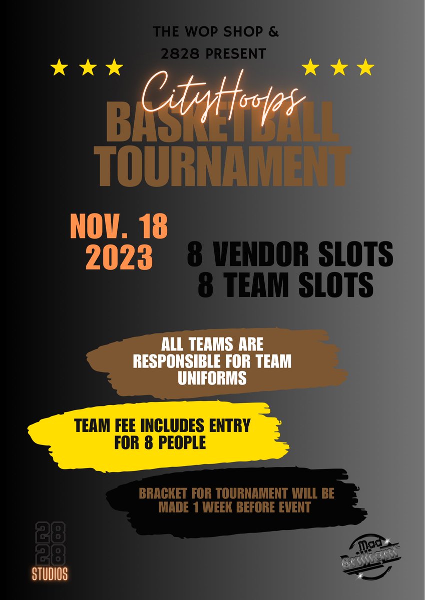 AaliyahGuwop's tweet photo. 8 team spots for bracket, 8 vendor spots
Contact me or @VayyDawn to lock in🔓 https://t.co/6r2CYqV0cg