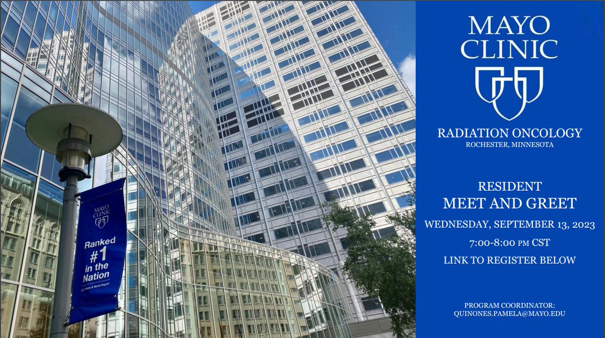 We are 1️⃣week away from our #radonc virtual Meet &amp; Greet 🤝🏽!

Register now to learn about all the great clinical, research, and leadership opportunities we have to offer!

mchealth.zoom.us/meeting/regist…