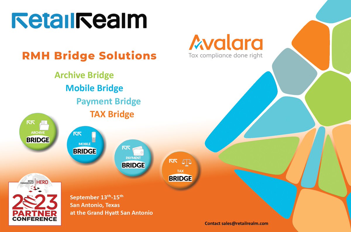 Retail Realm (@rrdistiusa) on Twitter photo We're excited to be part of RMH Partner conference in San Antonio, TX, running from September 13-15
We can't wait to connect & meet new faces. Let's make this conference unforgettable! Drop a message if you'd like to meet up. See you in San Antonio!
Contact caron@retailrealm.com We're excited to be part of RMH Partner conference in San Antonio, TX, running from September 13-15
We can't wait to connect & meet new faces. Let's make this conference unforgettable! Drop a message if you'd like to meet up. See you in San Antonio!
Contact caron@retailrealm.com