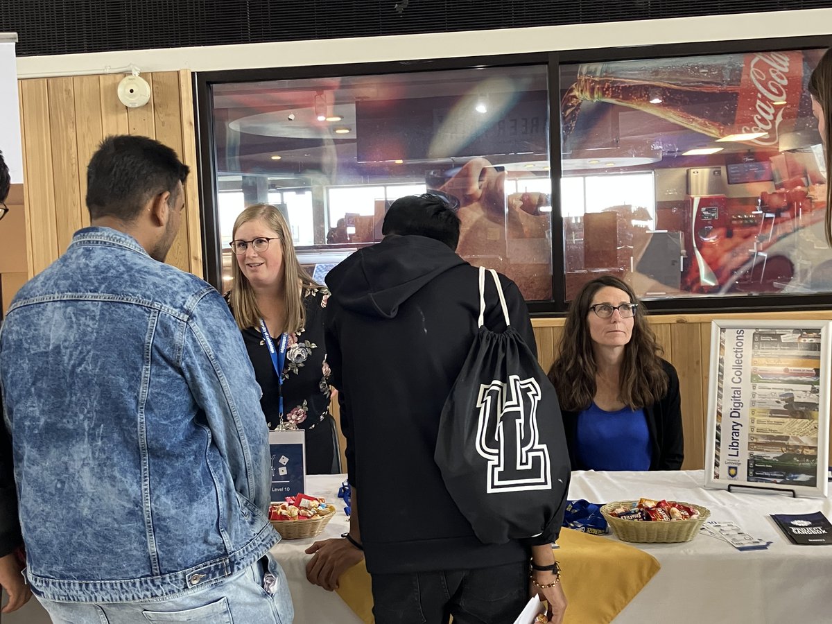 ulethlibrary's tweet photo. Join the Library at New Student Orientation in the University Hall Atrium until 3 PM today! Find out what the library has to offer plus free goodies!
You can also find us in the Grove for Fresh Fest today and tomorrow!
##ULeth #ULethbridge #ULethLibrary https://t.co/X24ixUPHf6