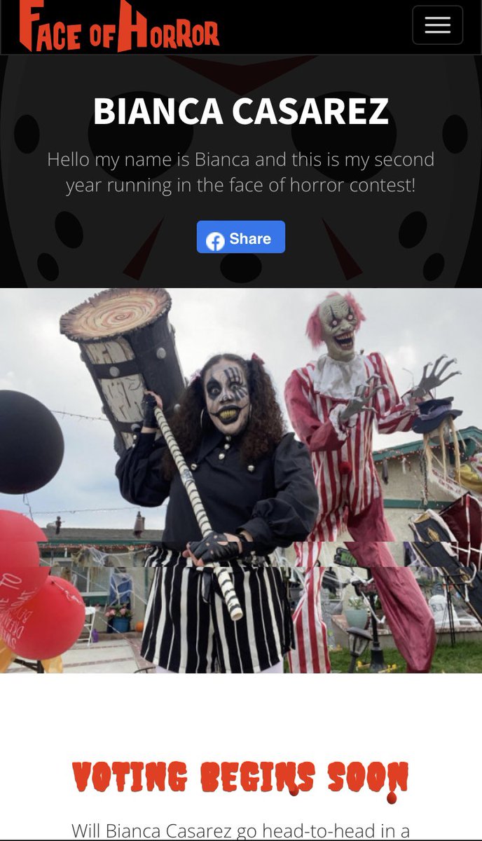 bianca_cosplays's tweet photo. Please vote for me!! Help me make top 20 by September 14th to stay in the first round!
https://t.co/qYk7CPtFwM
#horror #horrorcommuinty #tuesdayvibe https://t.co/xRrobtK4kc