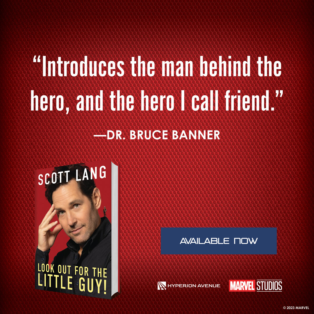 Get to know the man behind the hero. 🐜 Scott Lang's memoir, ‘Look Out for the Little Guy,’ from @hyperionavebook and @DisneyBooks is out now: bit.ly/3PnXRhm