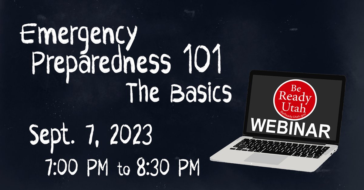 globalcmrpt's tweet photo. RT @BeReadyUtah Emergency Preparedness 101 - The Basics Webinar, Sept 7 https://t.co/ws5spcuqUk @UtahEmergency @femaregion8 @iaem @NEMA_web https://t.co/SmU3YZ65Op