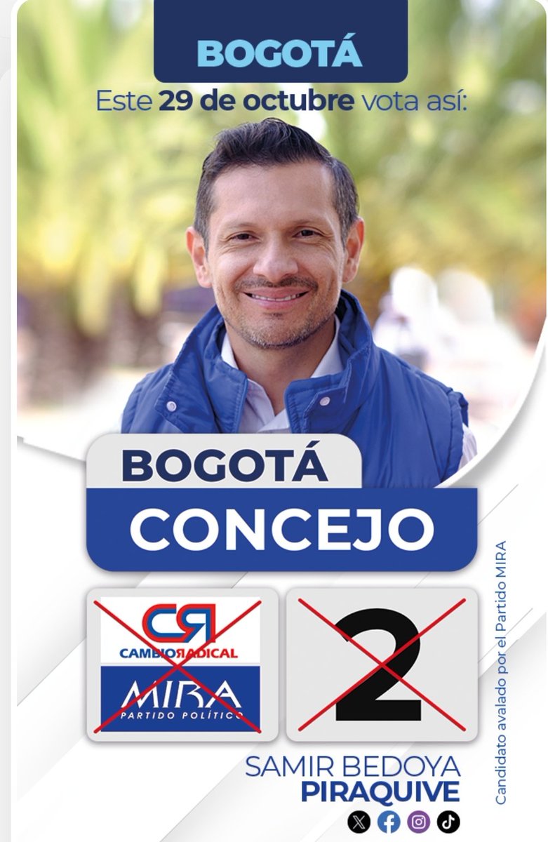 CharryFener's tweet photo. @SamirBedoya @PartidoMIRA @irmalherrera @lorenagarzond @AndreasMorenog @Israel_SalcedoB #TodosUni2PorBogotá Haremos de nuestra #Capital el mejor lugar para vivir, donde las oprotunidades en materia de empleo, apoyo a los emprededores, empresarios, mejoría en la seguridad entre muchas otras propuestas sean una realidad
@PartidoMIRA #EleccionesAnticipadas2023 https://t.co/wboRyMG3If