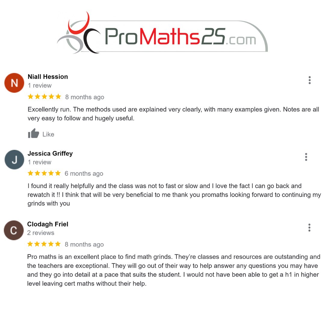 ProMaths25's tweet image. 🔥🔥 Math Grinds 🔥🔥

👋 Tutors are experienced state examiners at higher level maths with a wealth of experience

⏳ Live and interactive classes with class recordings also available to review at a time that suits you. 

✅ ProMaths25.com 

😃 Making Maths Easy!