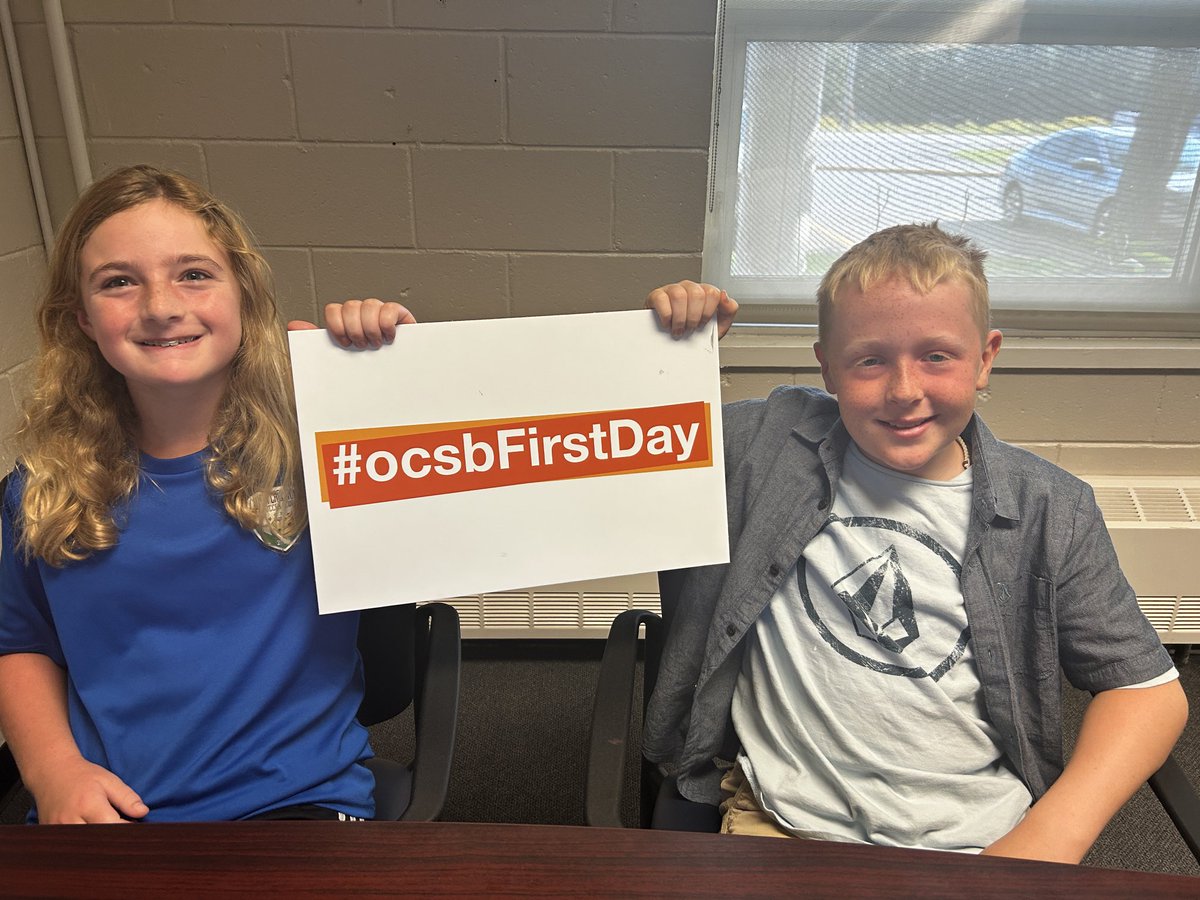 These two did a great job on the announcements today. #ocsbFirstDay
