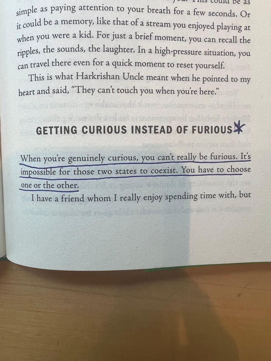 Smart advice from @suneel's new book, Everyday Dharma: Get curious instead of furious. We all have fuses others can easily ignite. Use curiosity to lengthen your fuse for anger. Use compassion to shorten your fuse for kindness. Link: harpercollins.com/products/every…