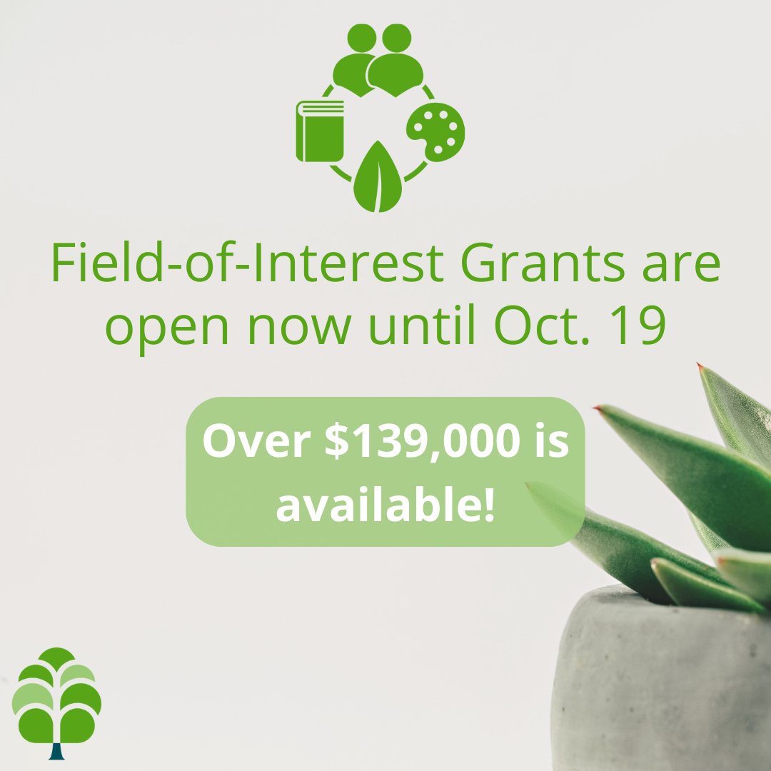 Our annual Field-of-Interest grant application is now open until Oct. 19 at 11:59 p.m. We encourage Centre County nonprofits to apply for these grants that fund projects for a special interest. 

Over $139,000 is available, apply here: bit.ly/Apply-FOI-Gran…