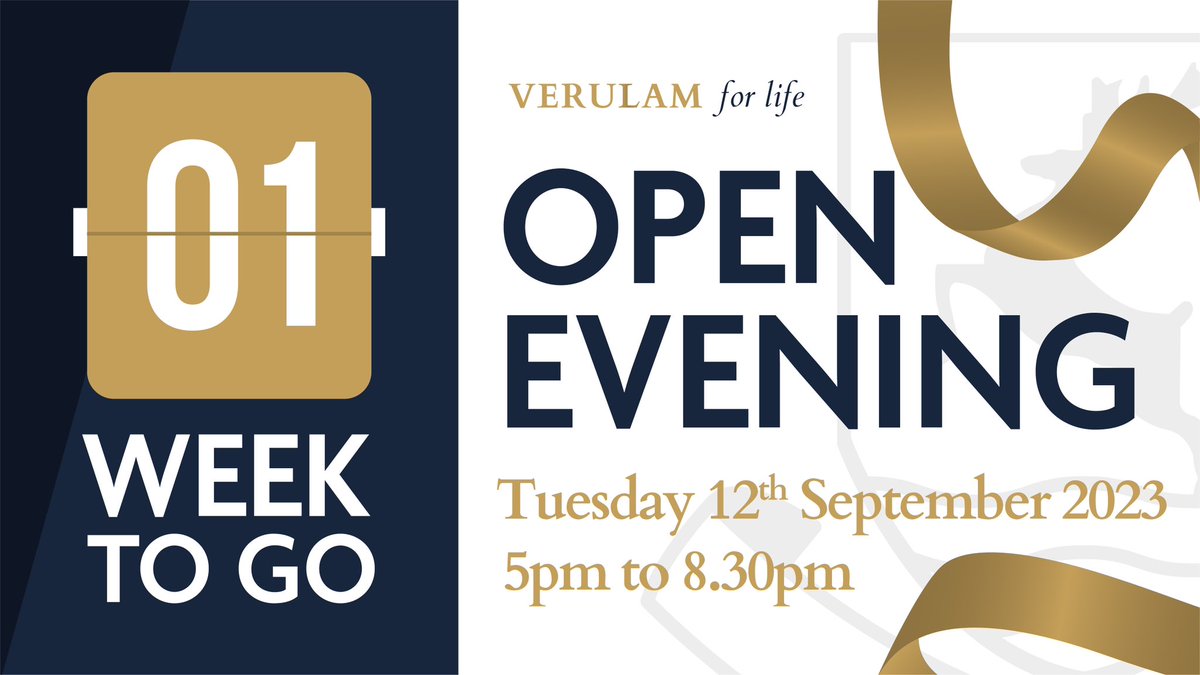 Spread the word! Our Open Evening is next week <a href="/verulamschool/">Verulam School</a> #VerulamForLife