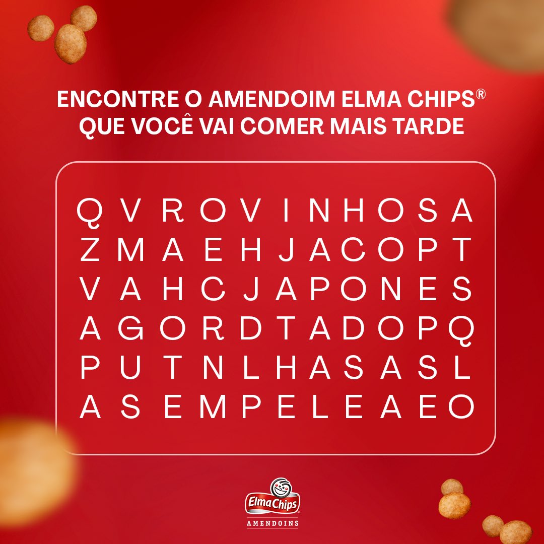 Ficou na dúvida de qual comer? O primeiro tipo de Amendoim Elma Chips®️ que você encontrar, vai ser a pedida certa. Comenta qual foi a sua. #AmendoimElmaChips