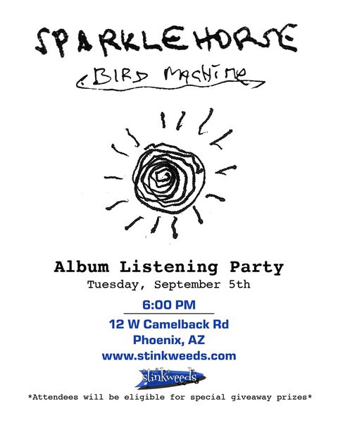 stinkweeds's tweet photo. Tonight! 6PM This FREE event will be your first chance to listen to the new record -- out Friday (9/8) via @AntiRecords #BirdMachine is a never-before-heard album by #MarkLinkous of Sparklehorse and we’re so excited to hear it! Free giveaways!!! https://t.co/oC7koBpApW