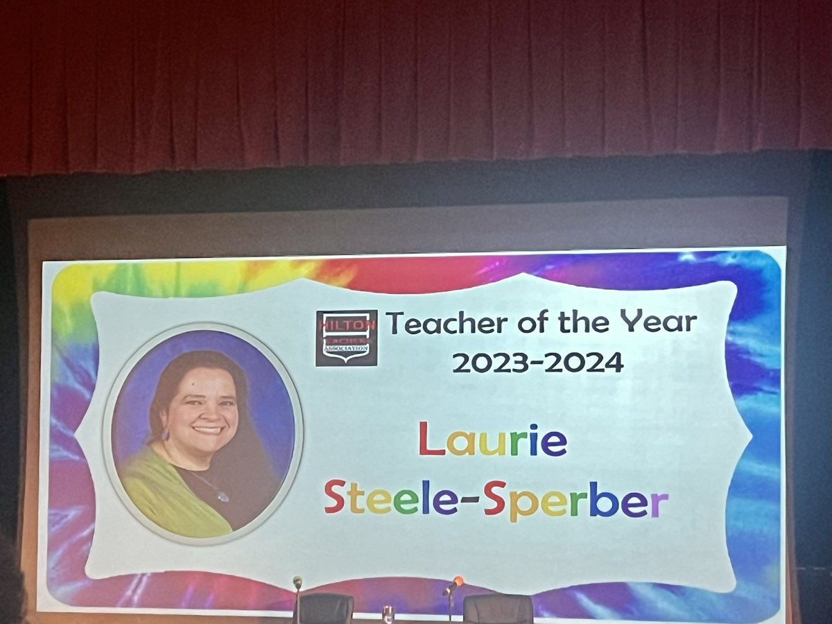 Wishing our very own art teacher extraordinaire, Laurie Steele-Sperber, congratulations on being named Hilton Teacher of the Year! <a href="/HiltonCSD/">Hilton CSD</a> <a href="/nwspecialareas/">NW SPECIAL AREA's</a> . <a href="/NorthwoodElem1/">Northwood Elementary</a> <a href="/NorthwoodVEPTO/">Northwood VEPTO</a> #northwoodproud