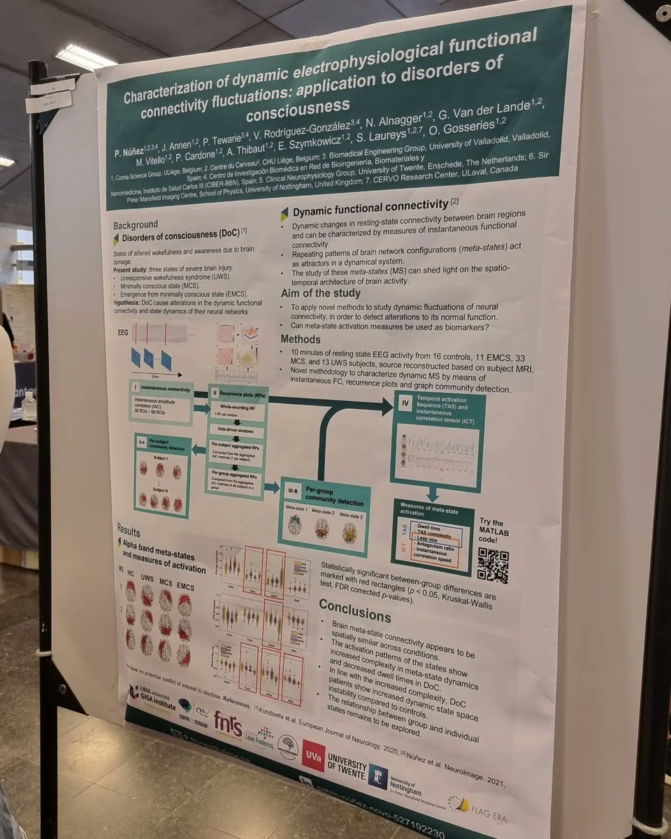 Coma Science Group (@coma_science) on Twitter photo 🎖Yesterday was the GIGA DAY at <a href="/GIGA_ULiege/">GIGA-ULiège</a>, <a href="/UniversiteLiege/">Université de Liège</a>!
We, as the @coma_science and part of the GIGA Consciousness, presented our research in the poster session by two of our post doctoral researchers Charlène Aubinet and Pablo Nunez😎🏆
GREAT JOB <a href="/GIGA_ULiege/">GIGA-ULiège</a>👌🏻 🎖Yesterday was the GIGA DAY at <a href="/GIGA_ULiege/">GIGA-ULiège</a>, <a href="/UniversiteLiege/">Université de Liège</a>!
We, as the @coma_science and part of the GIGA Consciousness, presented our research in the poster session by two of our post doctoral researchers Charlène Aubinet and Pablo Nunez😎🏆
GREAT JOB <a href="/GIGA_ULiege/">GIGA-ULiège</a>👌🏻