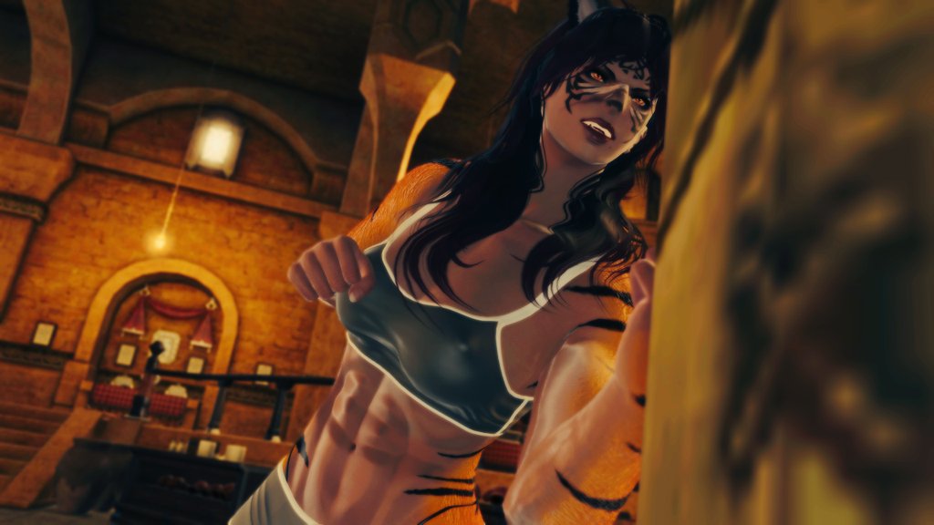 Nevaryx's tweet photo. Nothin' like punching your problems away...

#GPOSERS #FFXIVScreenshots #femroe #Roegadyn https://t.co/yX5Uxu7bRb