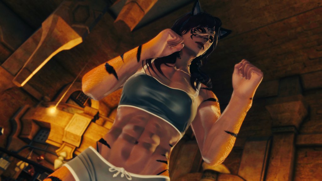 Nevaryx's tweet photo. Nothin' like punching your problems away...

#GPOSERS #FFXIVScreenshots #femroe #Roegadyn https://t.co/yX5Uxu7bRb