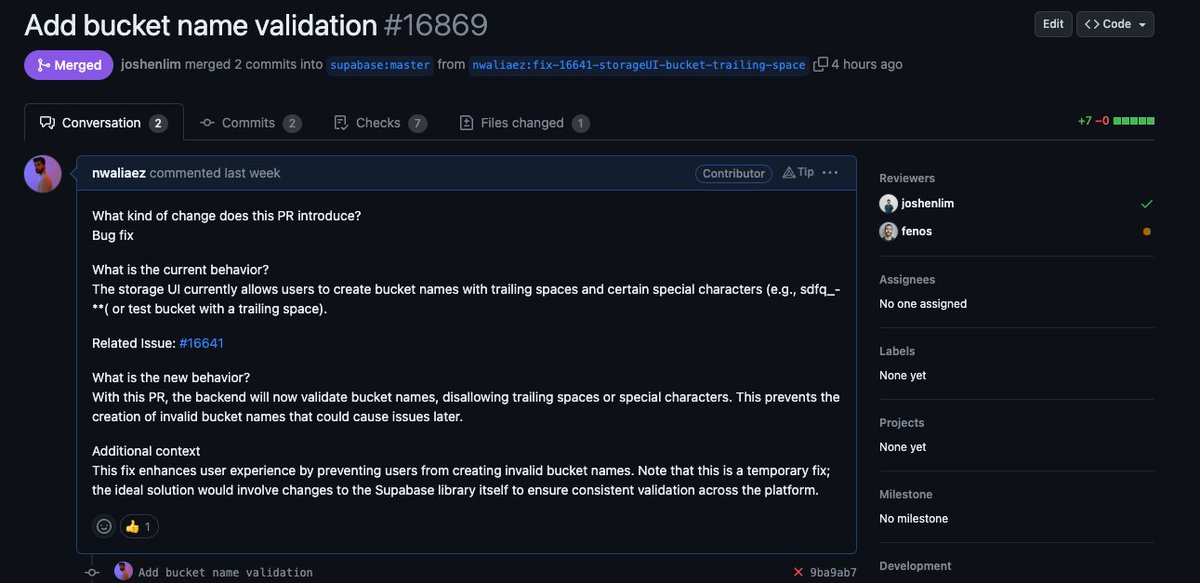 ezSnippet's tweet image. Every day brings a fresh dopamine rush! Witnessing my code getting merged in @supabse repo is a reminder of the small triumphs that drive us to code on!  💻🚀 #CodingVictories #KeepCoding