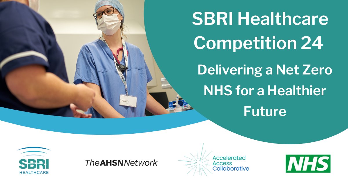 *FUNDING ALERT*£100k
The latest funding from <a href="/sbrihealthcare/">SBRI Healthcare</a>  <a href="/AACinnovation/">Accelerated Access Collaborative</a> @AHSNNetwork <a href="/GreenerNHS/">Greener NHS</a>  is open to early-stage innovations that focus on net zero clinical transformation, circularity,delivering #GreenerNHS Join webinar to find out more👇

lnkd.in/eQUxS6rT
