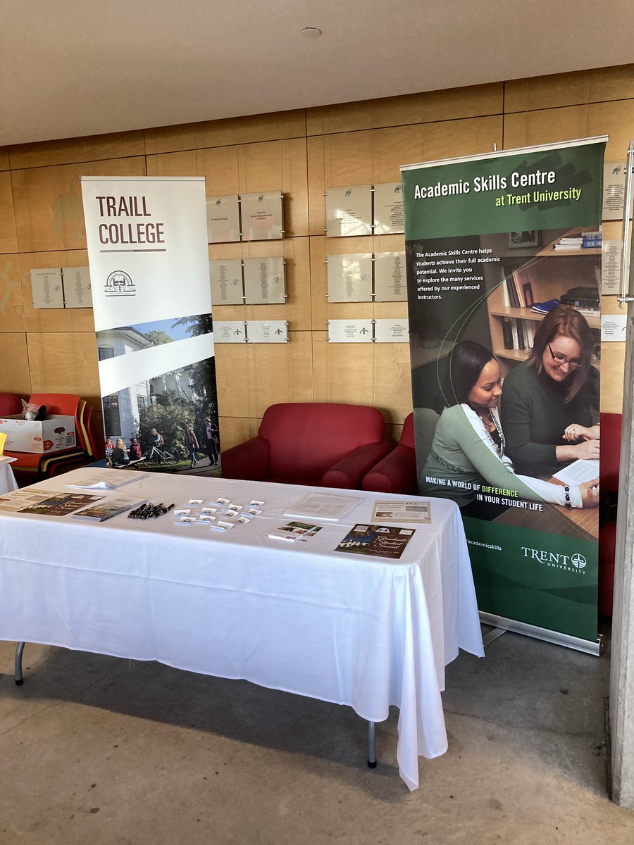 Academic Skills is here at the Graduate Student Orientation Day with <a href="/Traill_College/">Traill College</a>! Stop by @GzowskiCollege to see us this morning. #TrentU <a href="/TrentUniversity/">Trent University</a>