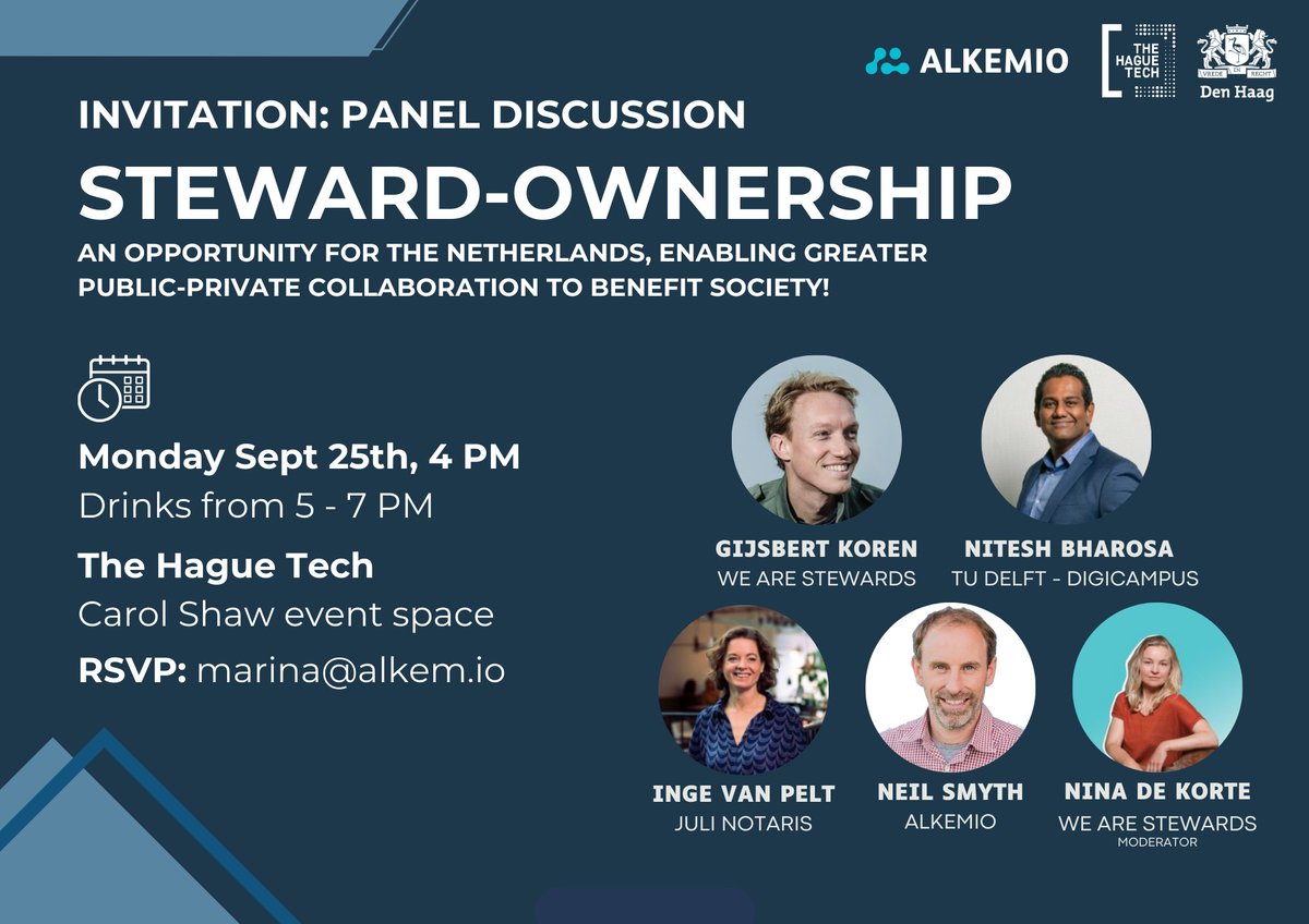 📢 Join us on Sep 25th for the Steward Ownership panel discussion!👇

We're inviting you to delve deeper into the topic at this exciting panel discussion. Of course, there are also drinks after :)

📅 Sep 25th
📍 The Hague Tech
⌚ 16:00 - 19:00
📩 RSVP eu1.hubs.ly/H05dBXx0