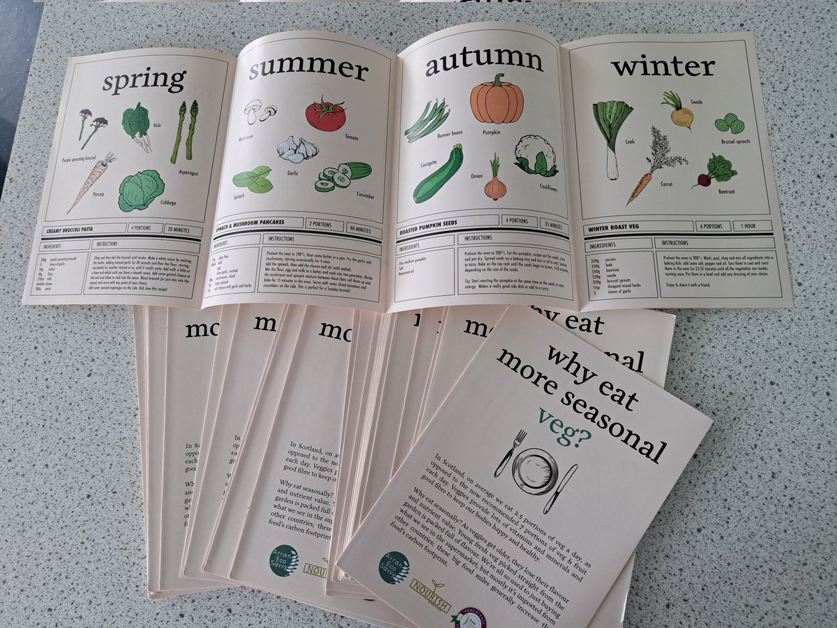 Thanks to @nourishscotland for these well designed leaflets on buying seasonal. Ideal for our BGE sustainability unit 👍🏻 #seasonal #sustainability