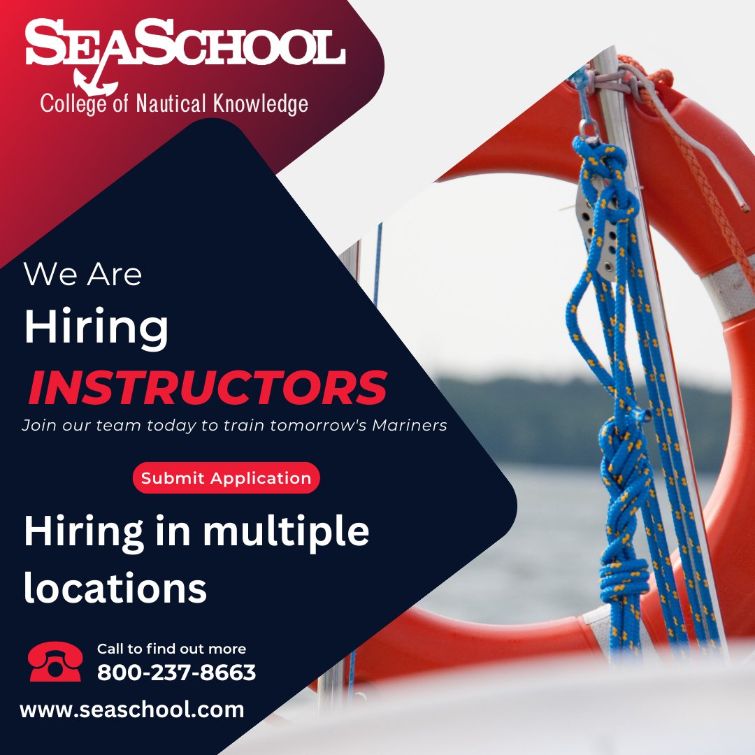 #SeaSchool is hiring instructors! Know someone that could be a good candidate? Please share. ➡️linkedin.com/jobs/view/3711…