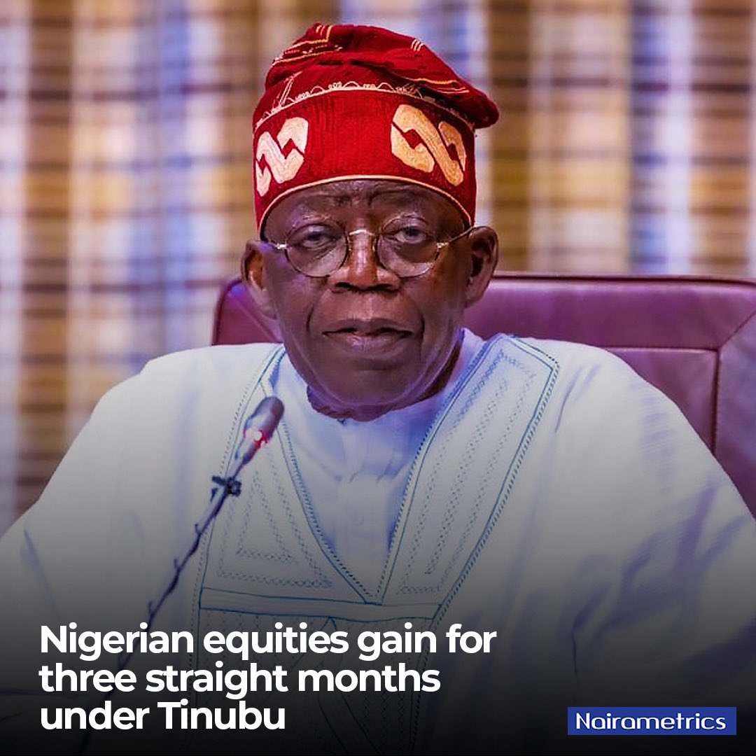 Nairametrics's tweet image. The Nigerian equities market has witnessed an impressive three-month bullish rally since President Bola Tinubu assumed office on May 29, 2023, making history as the first newly elected Nigerian President to achieve such a milestone.

During this period, the All-Share Index (ASI),…