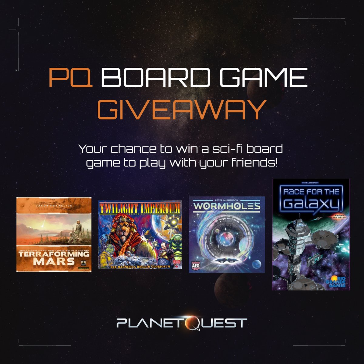 JoinPlanetQuest's tweet image. #PQBoardGame Giveaway Time! 🎲

Four board games have been recommended, so as PQ tradition prescribes, 1 must be given away! Simply:

👀 Follow us 
♥ Like this post 
👯‍♂️ Tag friends you want to play with and let us know which game you want!

Winners will be announced in a week 🔥