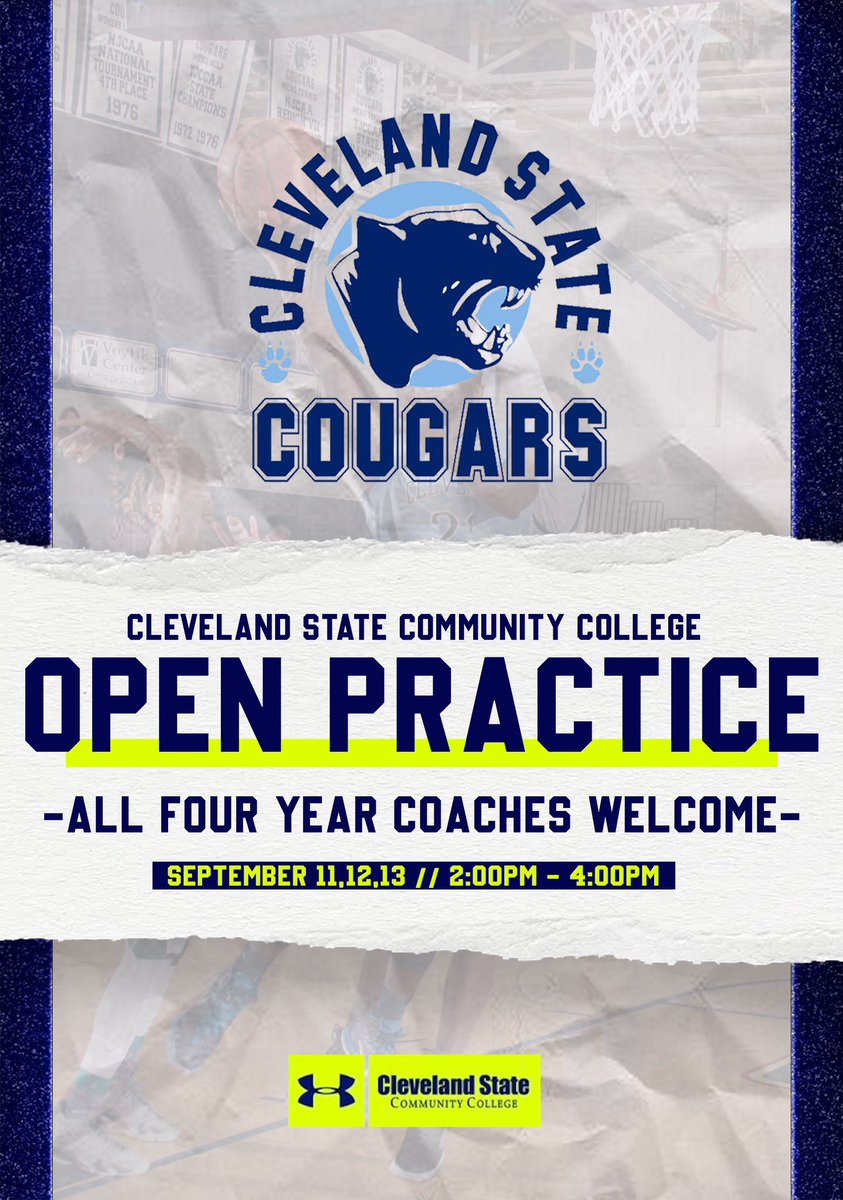 🚨4 year Coaches🚨 Check out some of the talent here at Cleveland State next week at our Open Practices!! Plenty of talent for all levels!! #WATCHUSWORK #GOCOUGARS 🔵⚪️🔵
