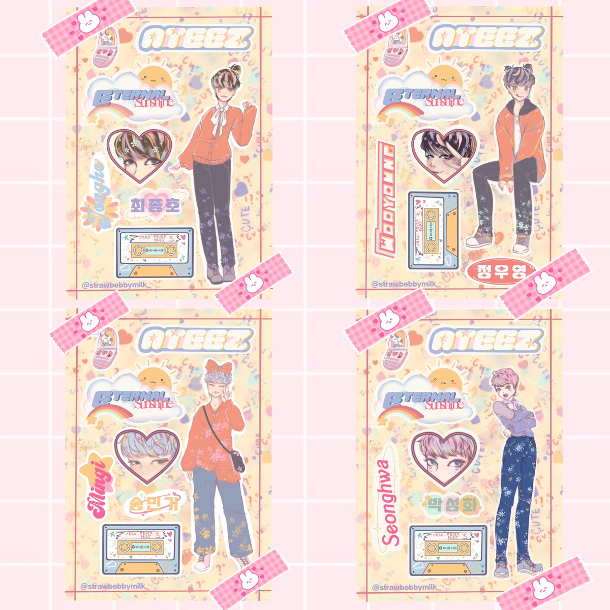 strawbebbymilk_'s tweet photo. Hi !! Just comin alive to say i'll be going to #ATEEZinSG and I have some A6 sticker sheet freebies ((but only 4 members 😭)) !! 
Details as below, will update my outfit and location on D-day 🫳🏻🫳🏻 
Open to trades as well !! See y'all there 🤠 
#Break_The_Wall_SG
#ATEEZ https://t.co/Gv9x4iXXYy