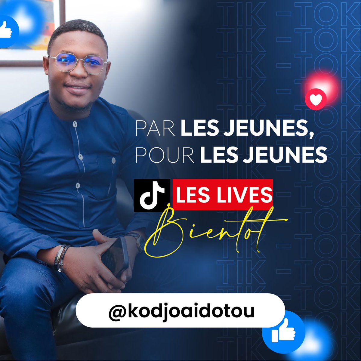 gueli20's tweet photo. 📢 PAR LES JEUNES, POUR LES JEUNES 📢
Rejoignez-nous dans Les Lives passionnants de M. @KodjoOTOU dénommé « PAR LES JEUNES, POUR LES JEUNES » bientôt!
#KodjoAidOtouLive #jeunevisionnaire #EdoleAfrica #Entrepreunariat #live #Tiktok #tiktokviral
#TikTokSavvy #NeRatezRien https://t.co/JG5eK8IPir